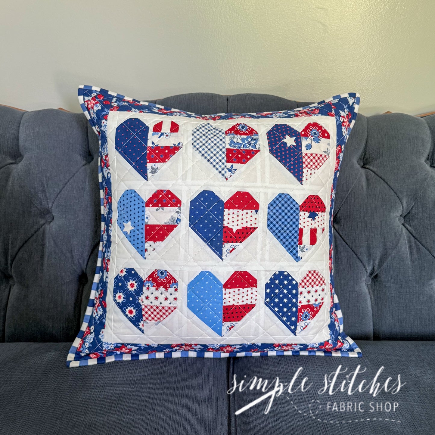 Heartstrings Pillow Kit - White Floral Backing