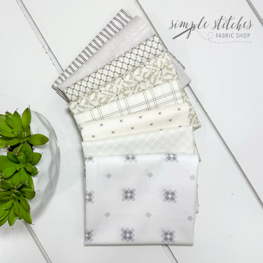 Low Volume Gray Simple Bundle (8) Fat Quarter Bundle