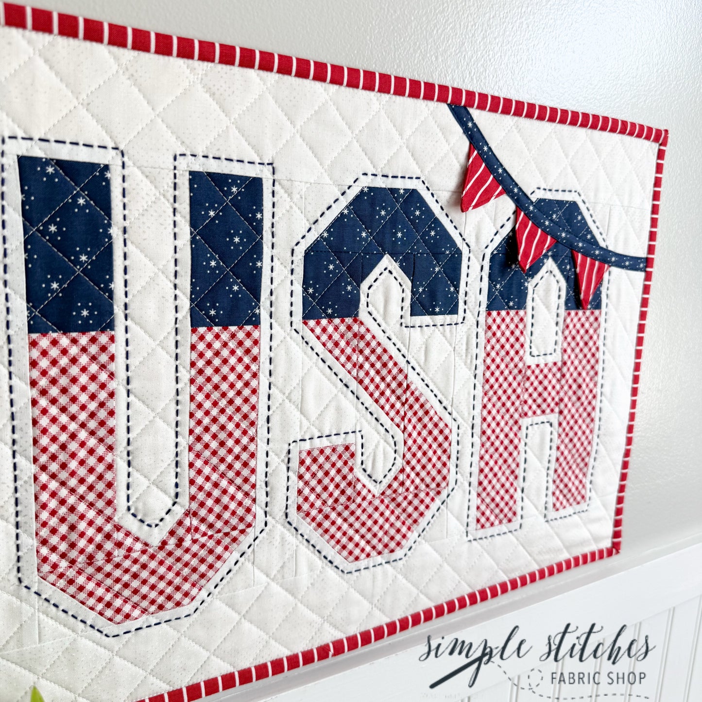 Vintage USA Pillow Kit - Stars Backing