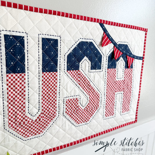 Vintage USA Pillow Kit - Stars Backing