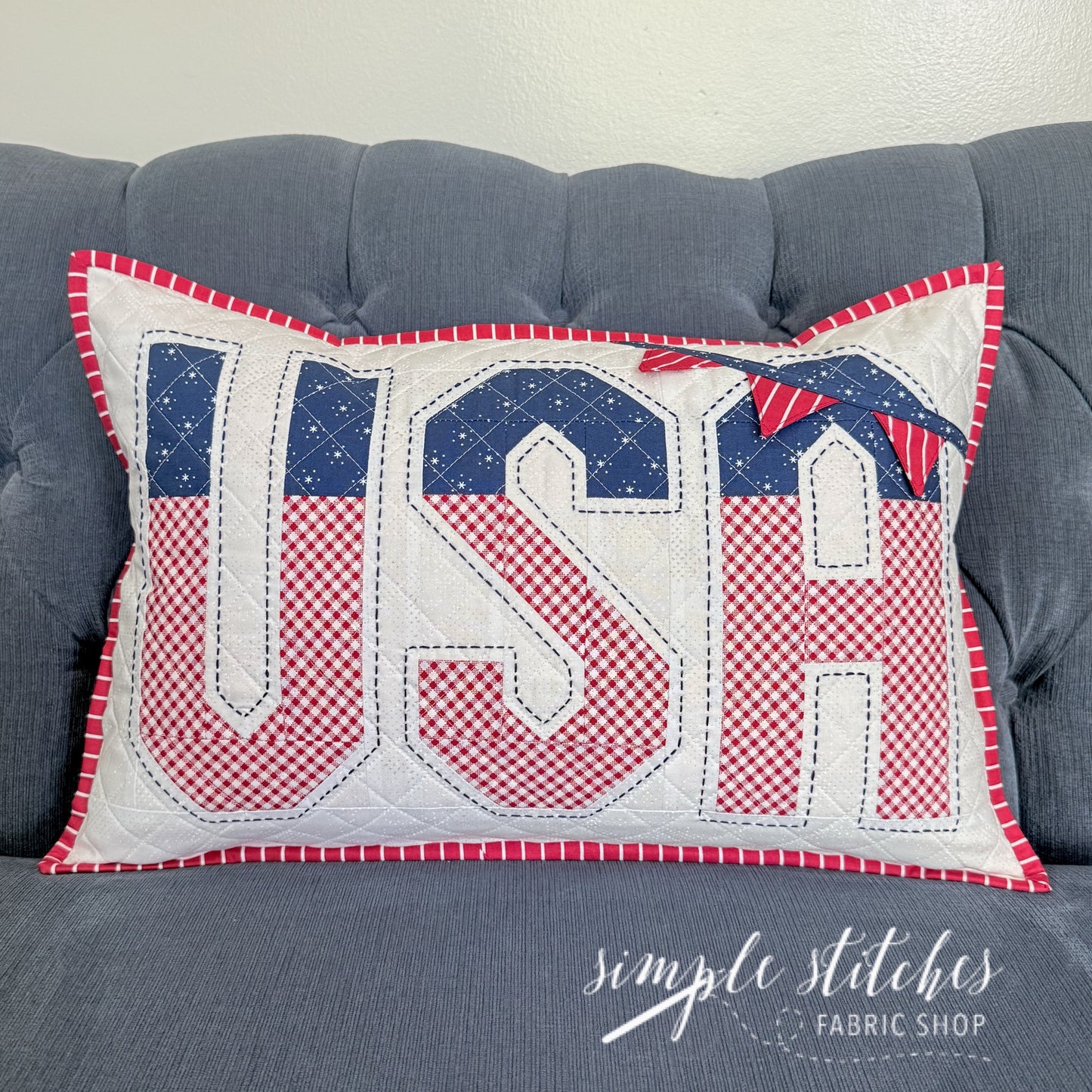 Vintage USA Pillow Kit - Stars Backing