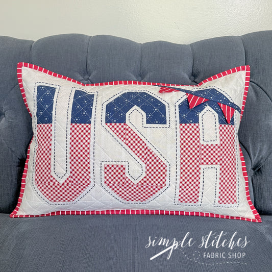 Vintage USA Pillow Kit - Stars Backing