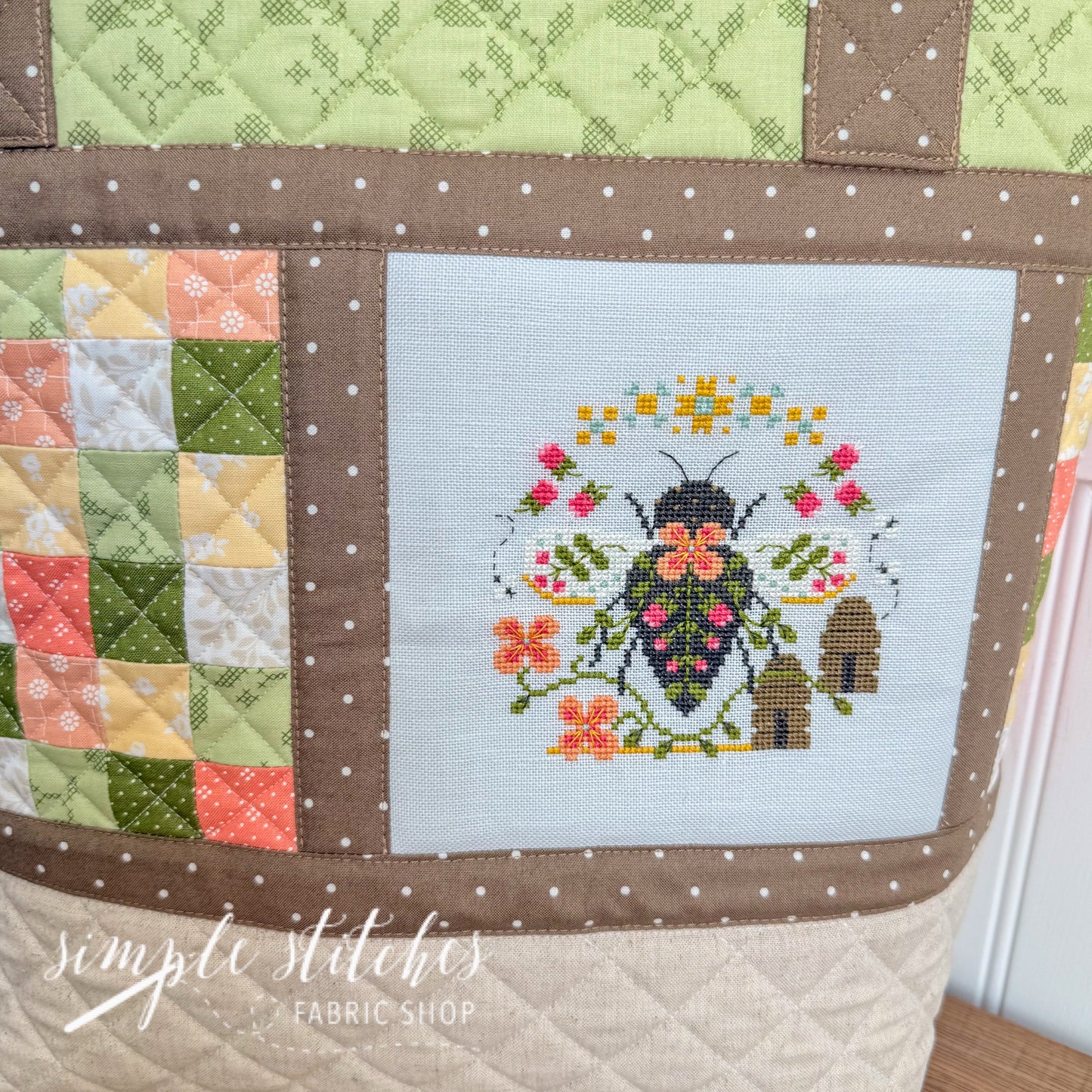 Botanical Bee Stitch & Stow Bag - made by Myra