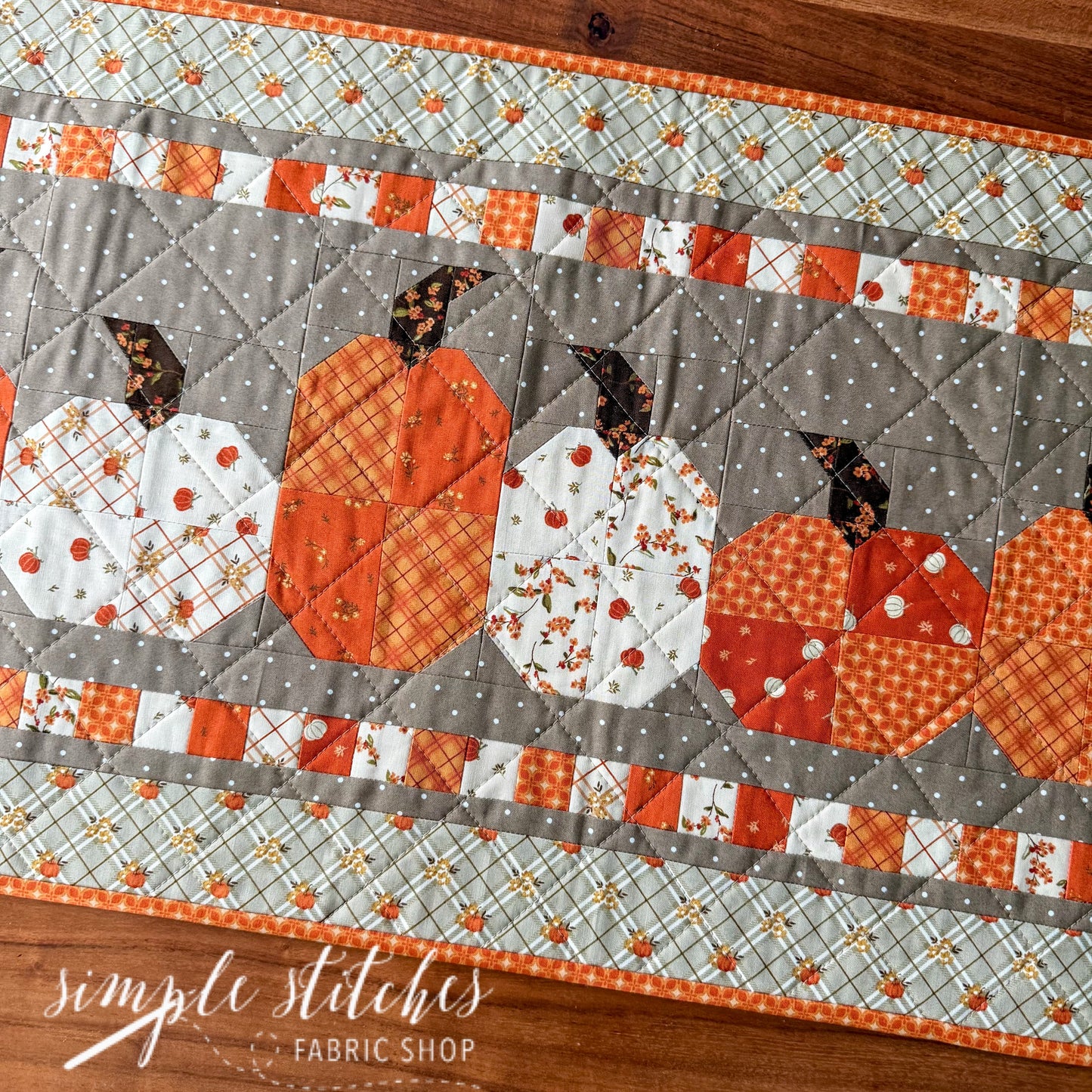 Bountiful Pumpkins In A Row Runner- Made by Sienna