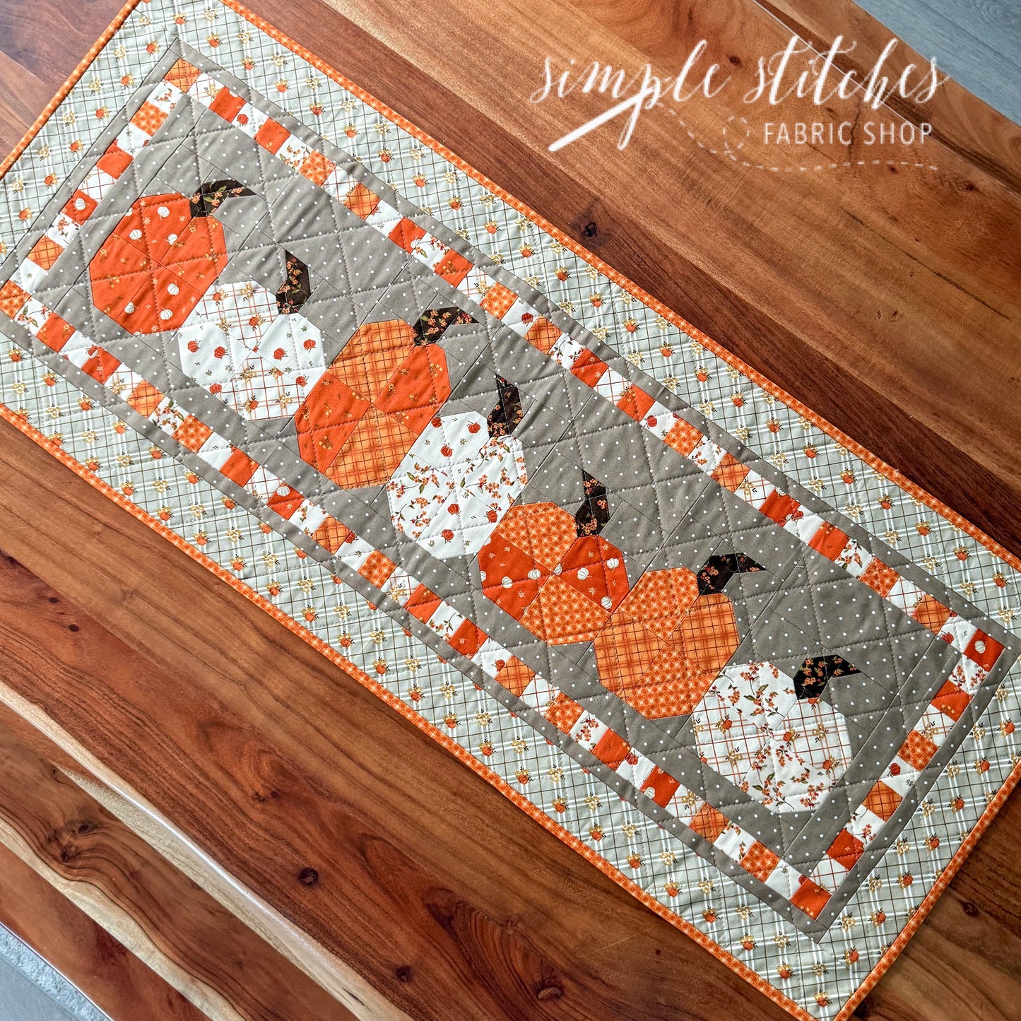 Bountiful Pumpkins In A Row Runner- Made by Sienna