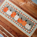 Bountiful Pumpkins In A Row Runner Kit - Green Backing