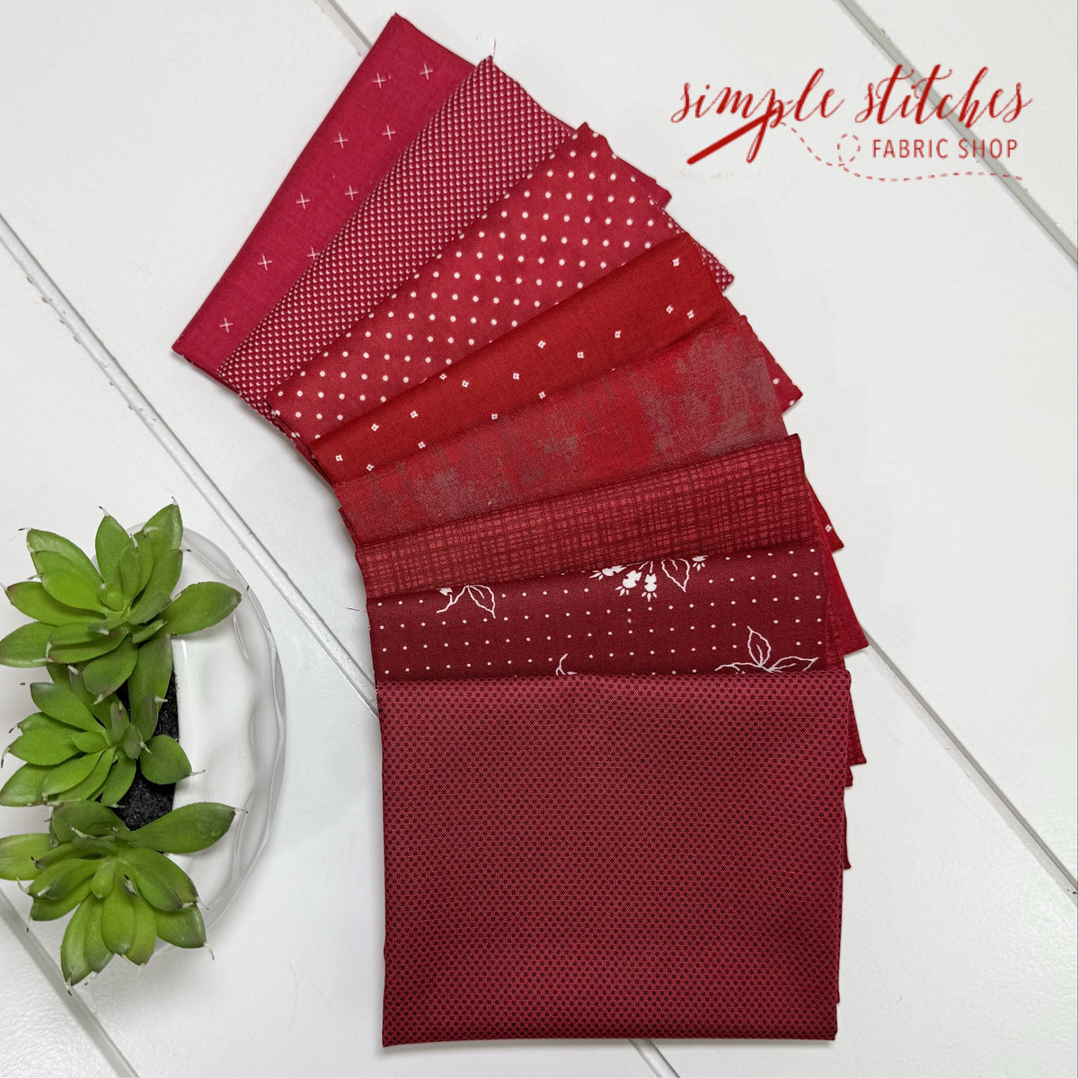 Country Red Simple Bundle (8) Fat Quarter Bundle – Simple Stitches ...