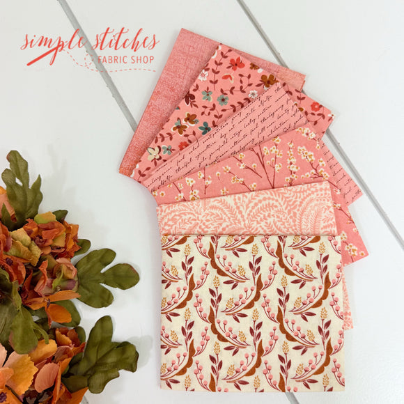 Acorn Hollow Pink Simple Bundle (6) Fat Quarters