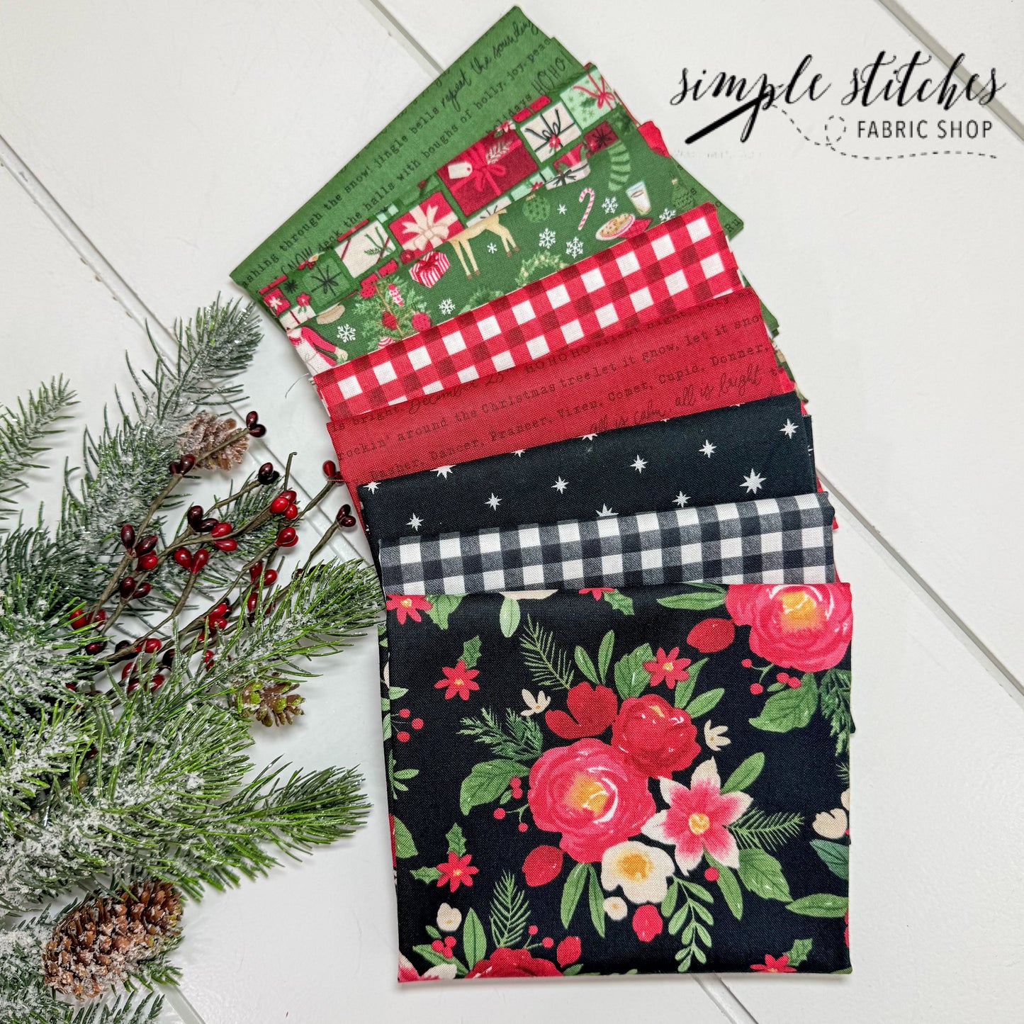 Charming Christmas Simple Bundle (8) Fat Quarters