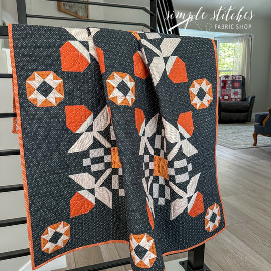 Pecan Blossoms Midnight Quilt - Made by Meg