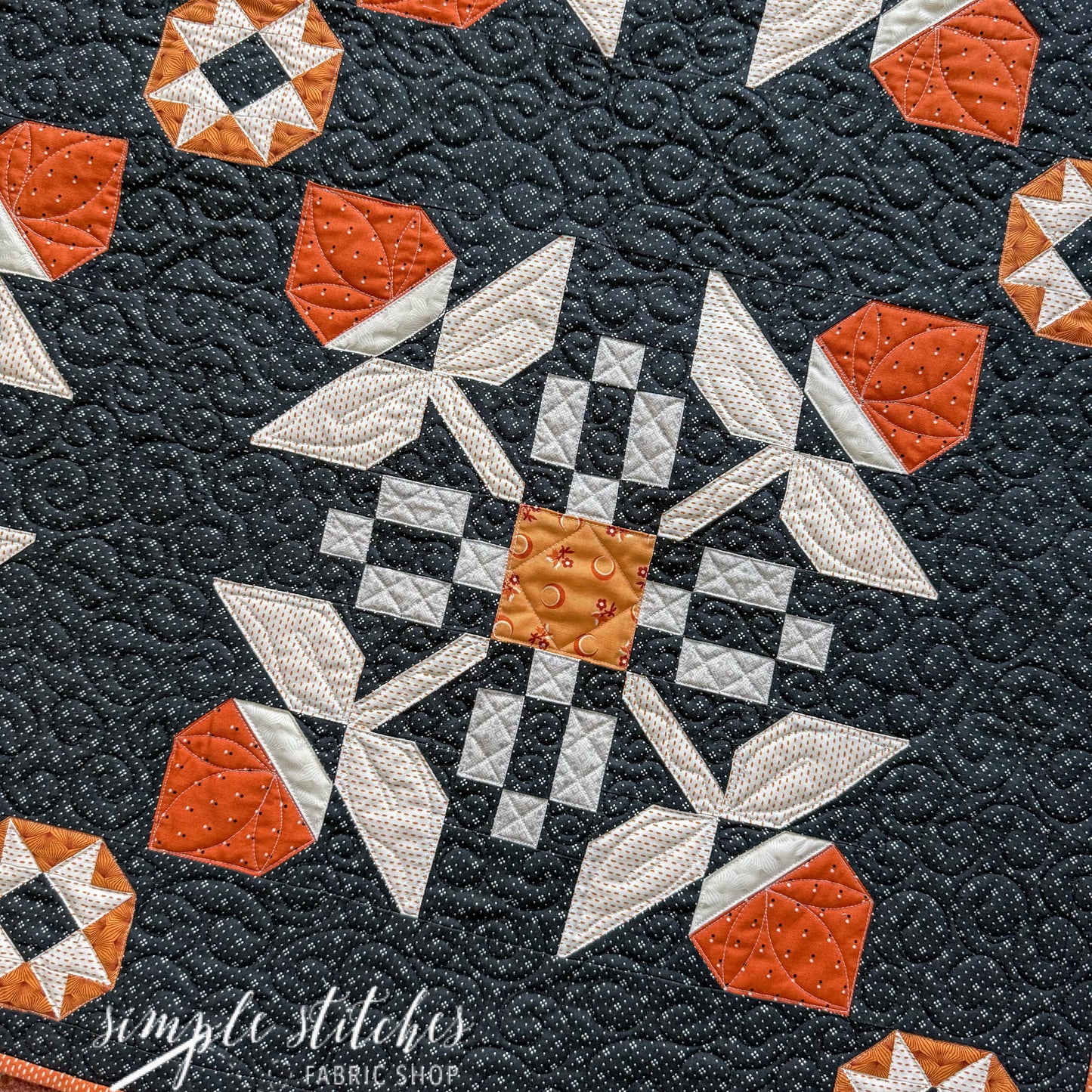 Pecan Blossoms Midnight Quilt - Made by Meg