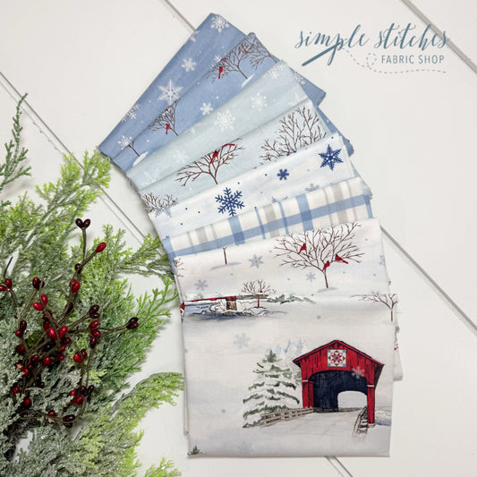 Covered Bridges in Winter Simple Bundle (8) Fat Quarter Bundle