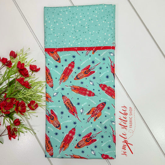 Blast Off- Light Blue Pillowcase Kit with Free Pattern