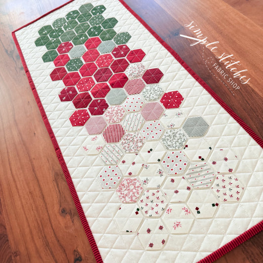 Christmas Hexie Charm Runner Kit