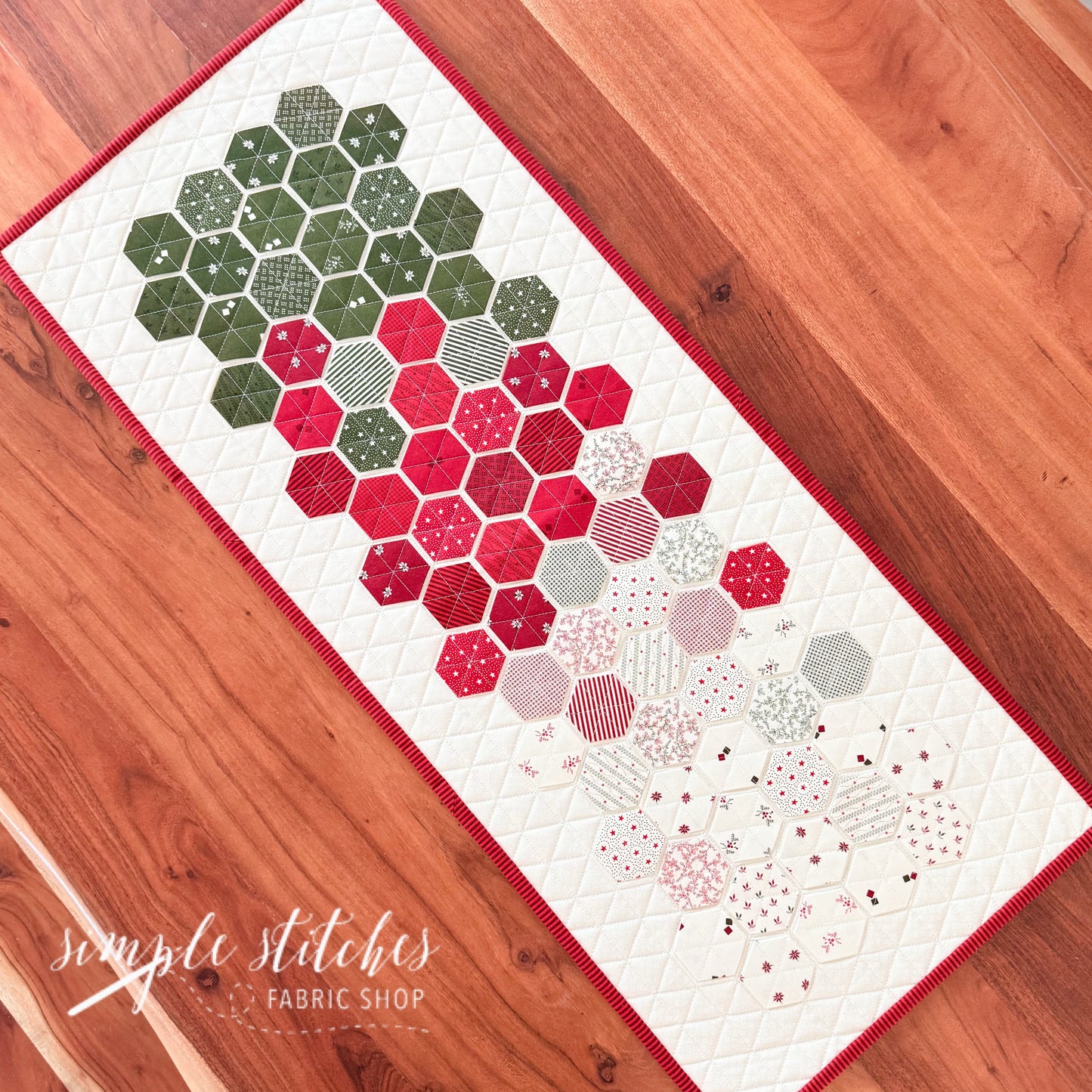 Christmas Hexie Charm Runner Kit