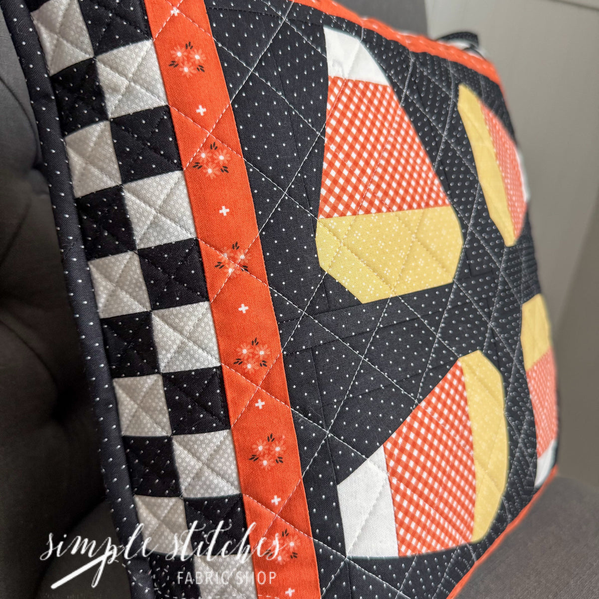 Candy Corn Season Pillow Kit- Orange Backing