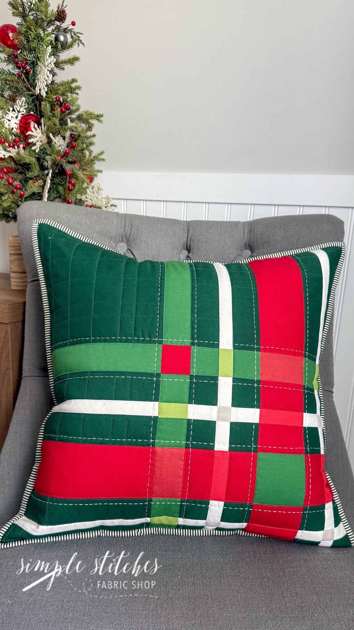 Upscale Plaid Pillow Kit - Cream Backing