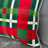 Upscale Plaid Pillow Kit - Green Backing