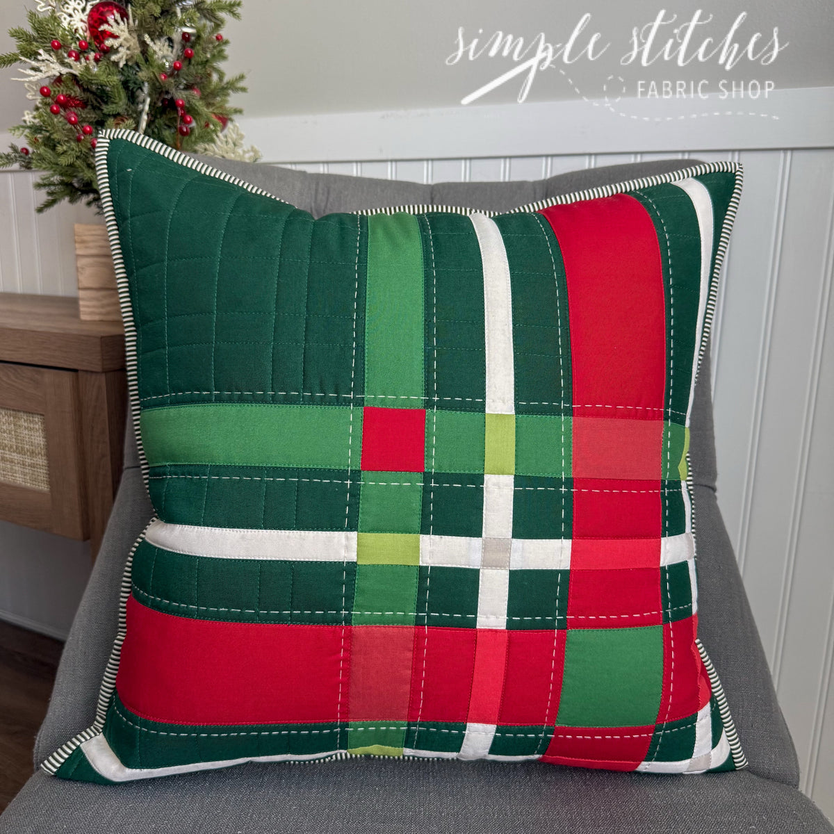 Upscale Plaid Pillow Kit - Cream Backing