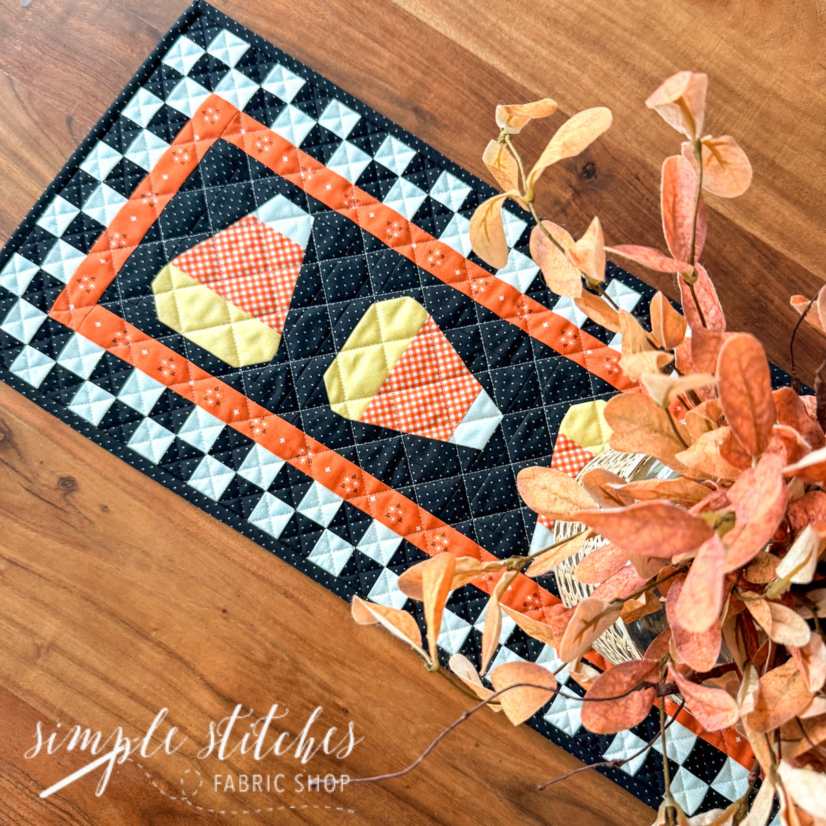 Candy Corn Season Runner Kit- Black Backing