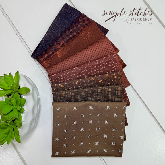 Dark Brown Simple Bundle (8) Fat Quarter Bundle
