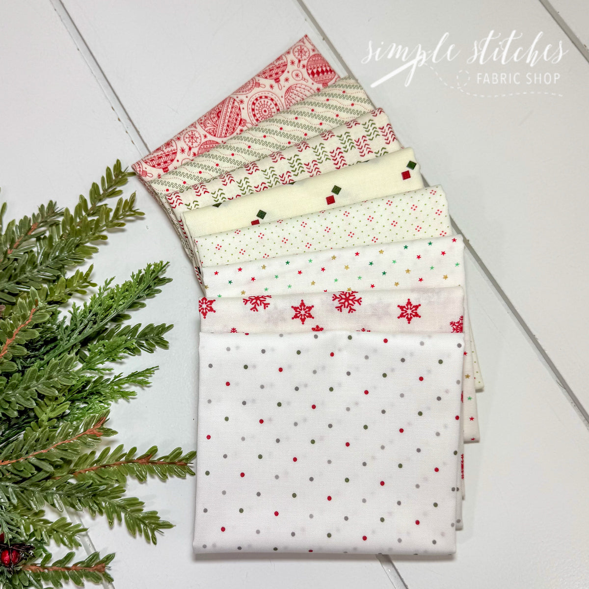 Christmas Low Volume Simple Bundle (8) Fat Quarter Bundle