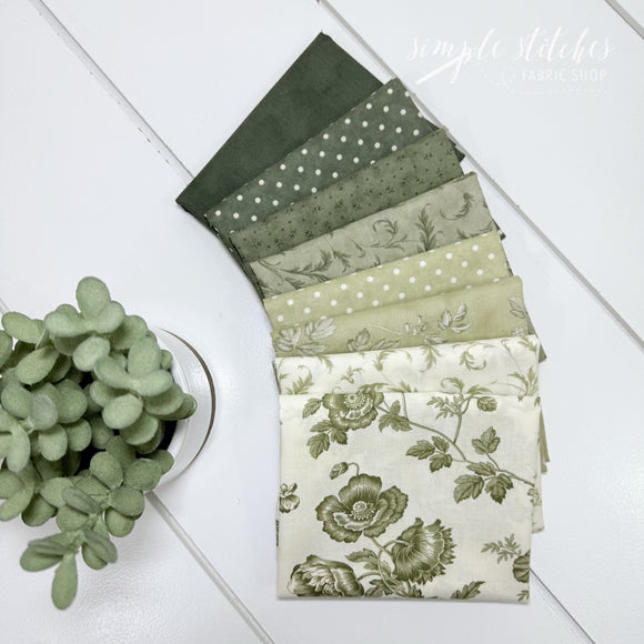 3 sisters Meadow Greens Simple Bundle (8) Fat Quarter Bundle