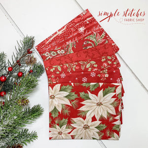 A Christmas Carol Red Simple Bundle (7) Fat Quarters