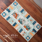 White Around the Edge Runner - Navy Leaf Backing