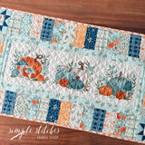 White Around the Edge Runner - Navy Leaf Backing