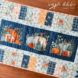 Navy Around the Edge Runner - Navy Pumpkin Backing