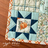 White Around the Edge Runner - Navy Leaf Backing