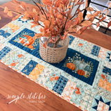Navy Around the Edge Runner - Navy Pumpkin Backing