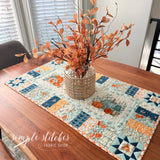 White Around the Edge Runner - Navy Leaf Backing