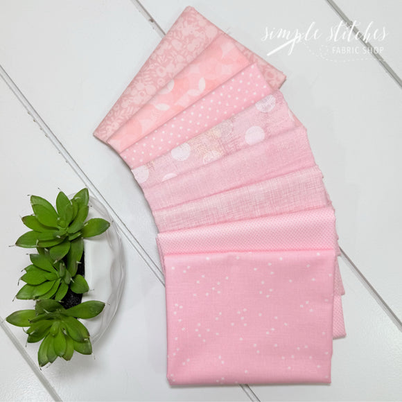 Baby Pink Simple Bundle (8) Fat Quarter Bundle