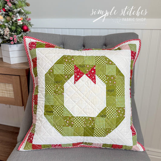 Chilly Christmas Wreath Pillow Kit