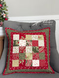 Candlelight Christmas Seasonal Patch Pillow