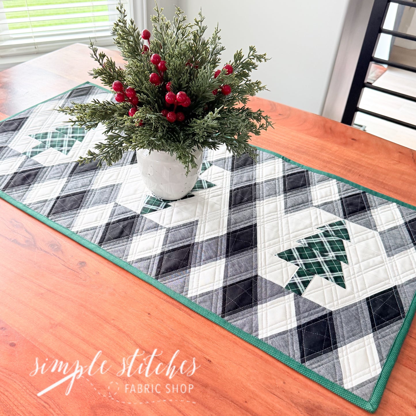 Buffalo Lodge Runner- Green Backing
