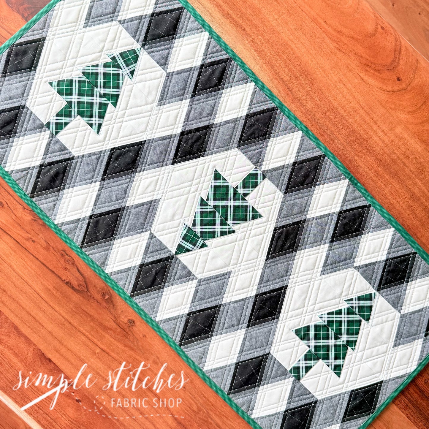Buffalo Lodge Runner- Green Backing
