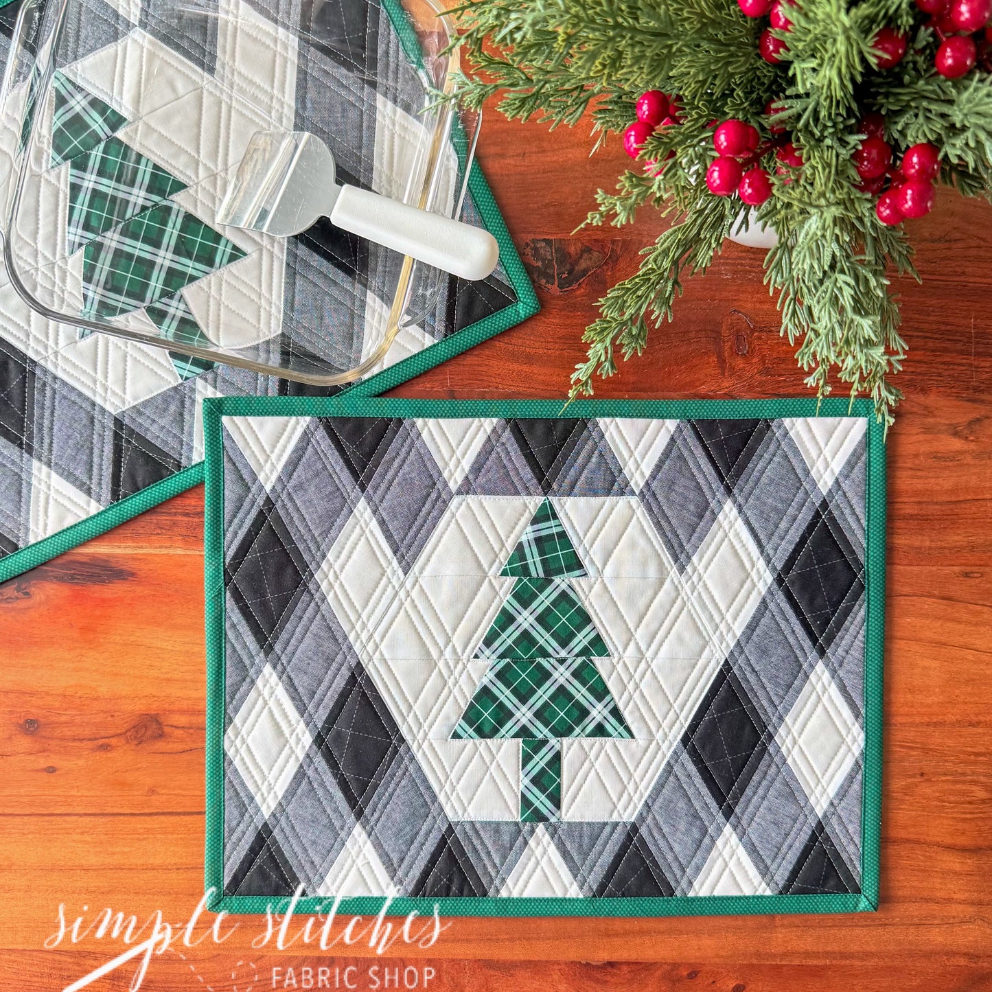 Buffalo Lodge Runner- Green Backing