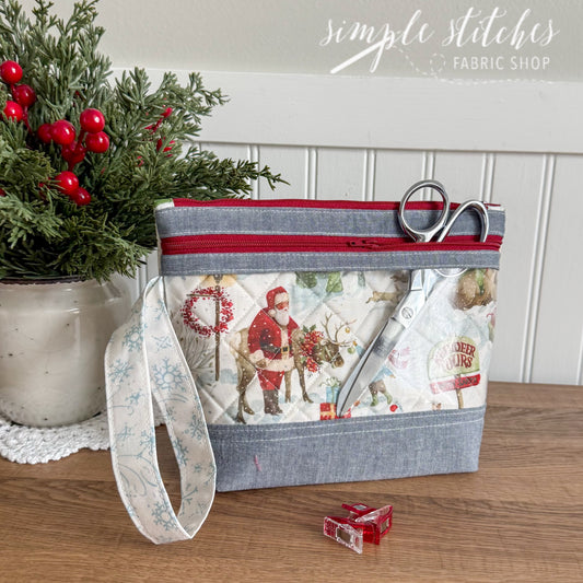 The Maddilyn Red Zipper Pouch  - made by Myra