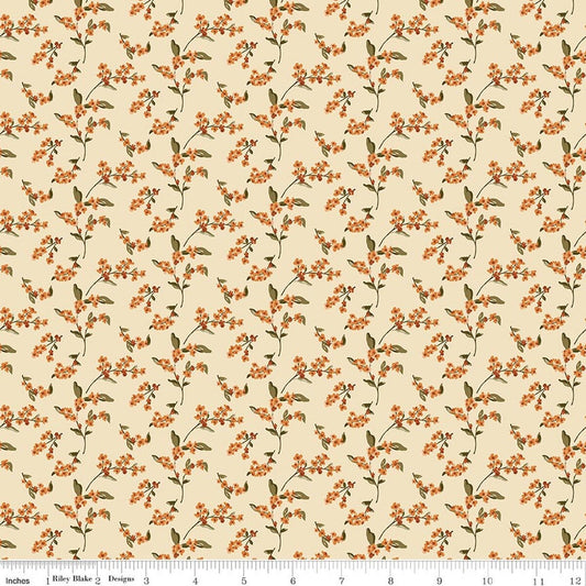 Bountiful Bittersweet Mocha Yardage by Sand Gervais for RBD-C17865-IVORY- PRICE PER 1/2 YARD