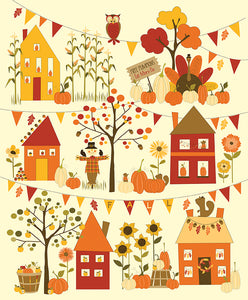 Fall's In Town Panel Yardage by Sandy Gervais for RBD -P13519 CREAM