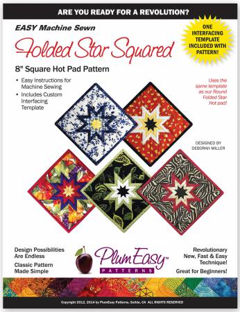 Square Folded Star Hot Pad Pattern by Plum Easy