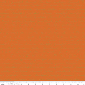 Shades of Autumn Script Orange Sparkle Ydg for RBD SC13477 ORANGE - PRICE PER 1/2 YARD
