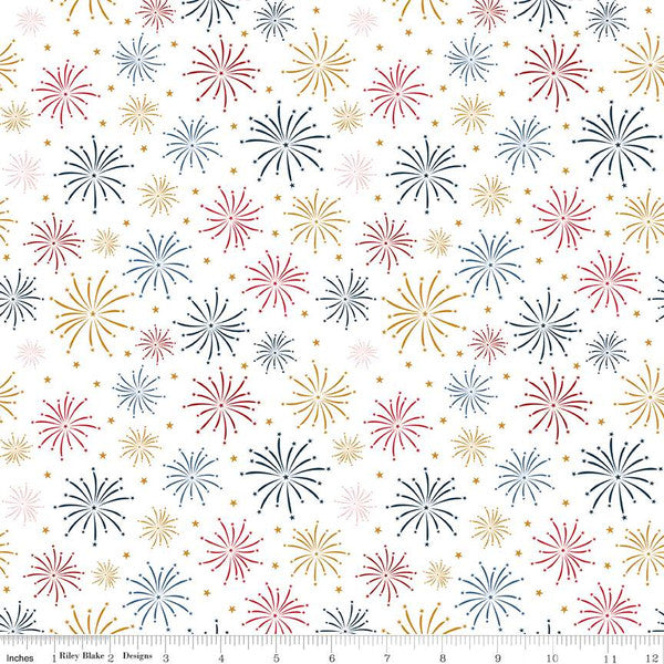 Sweet Freedom Fireworks Cloud Sparkle Yardage for RBD-SC14412-CLOUD - PRICE PER 1/2 YARD