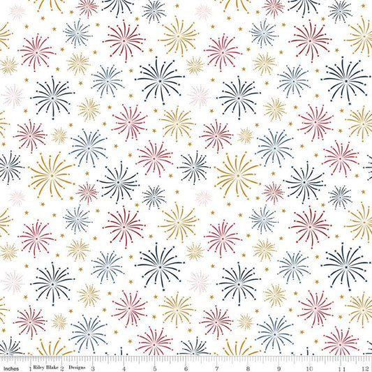 Sweet Freedom Fireworks Cloud Sparkle Yardage for RBD-SC14412-CLOUD - PRICE PER 1/2 YARD