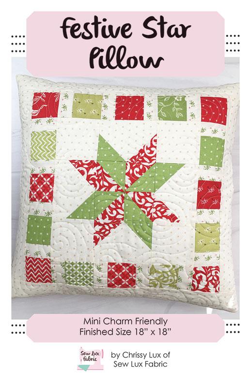 Festive Star Pillow Paper Pattern by Sew Lux Fabric