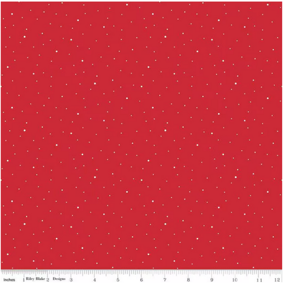 Dapple Dot Color Riley Red Yardage for RBD- C640 RILEYRED - PRICE PER 1/2 YARD