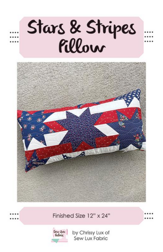 Stars & Stripes Pillow Paper Pattern by Sew Lux Fabric